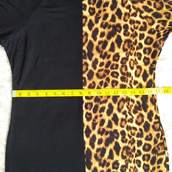 NWOT Arabella Color Block Leopard Print Hooded Dress XL Black Brown - Picture 14 of 16